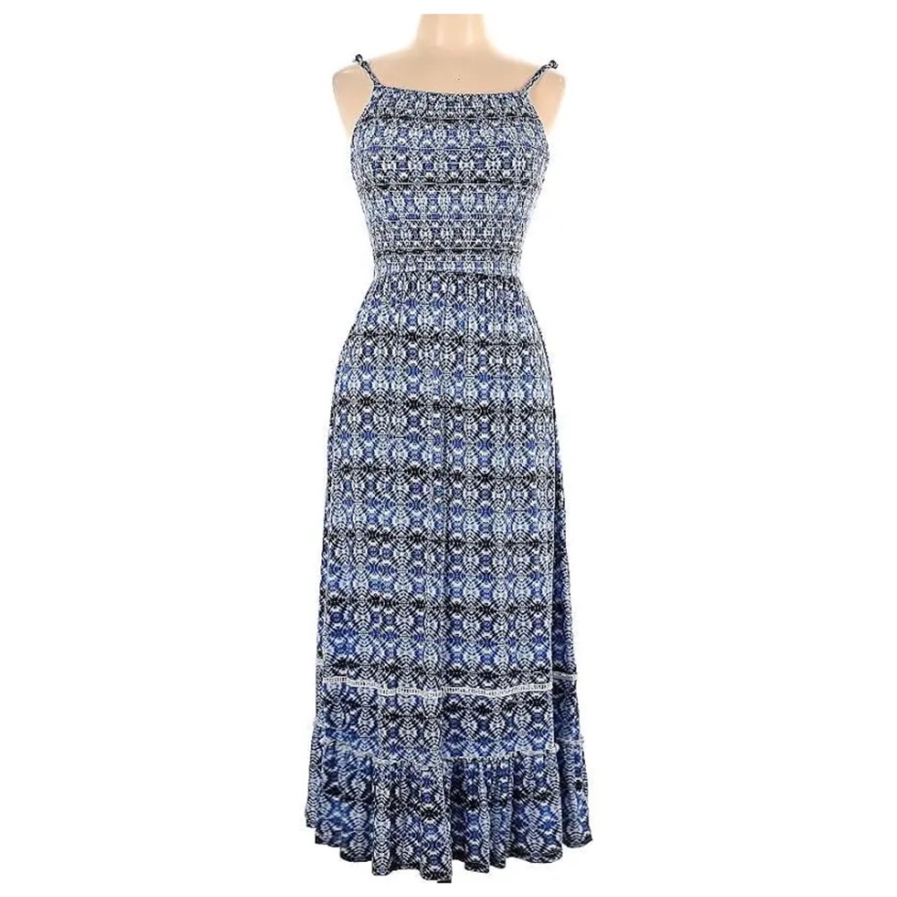 Design History Maxi Dress Graphic Blue Size Medium